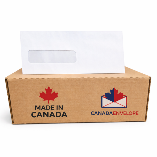 #10 Window Envelopes – White/Natural Kraft Business Mailing Envelopes Gummed, Fits 8.5 x 11 Tri-Fold Documents Made in Canada