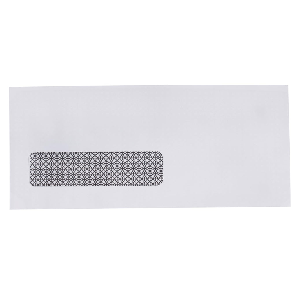 500 Qty#10 Security-Tinted Self-Seal Business Envelopes with Left Window, Peel & Seal Closure - 500-Pack, White
